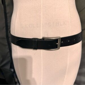 Buffway Men's Leather Black Belt Size 46 Classic Casual Brass Buckle Handmade